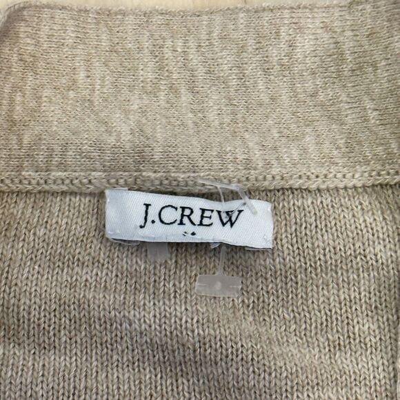 J. Crew Women's M Open Front Cardigan Sweater Bell Sleeve Cotton Acrylic Beige - Picture 3 of 9
